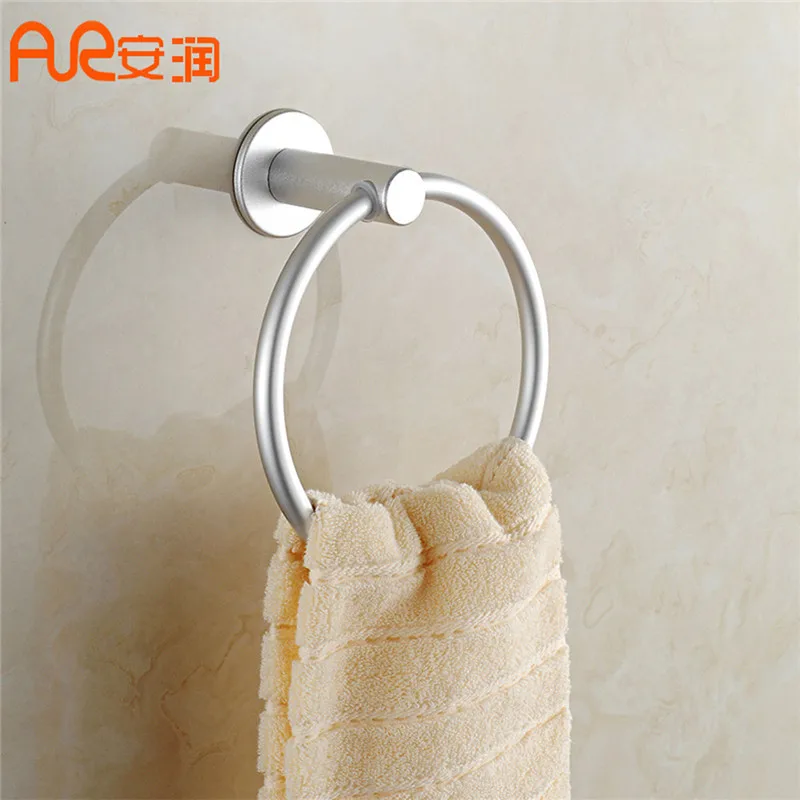 

New Towel Rings Holder Bathroom Hooks For Towels Space Aluminum Towel Bars Rack Towel Bar Bathroom Accessories Home Decoration