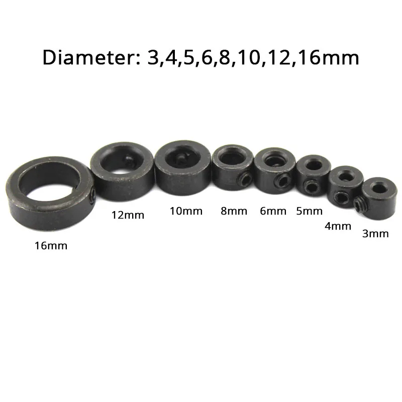 8pcs 3-16mm Woodworking Drill Locator Drill Bit Depth Stop Collars Ring Positioner Drill Locator Wood Drill Bit Clamping Device