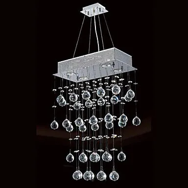 Crystal Modern LED Pendant Light Lamp With 4 Lights For Living Dinning Room, Lustre De Cristal Sala E Pendentes Luz