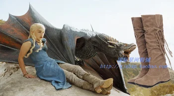 

2017 Rights game Cosplay ice and fire song dragon mother Dani Li Si Tangeri long tube shoes tassel boots Women's leather boots