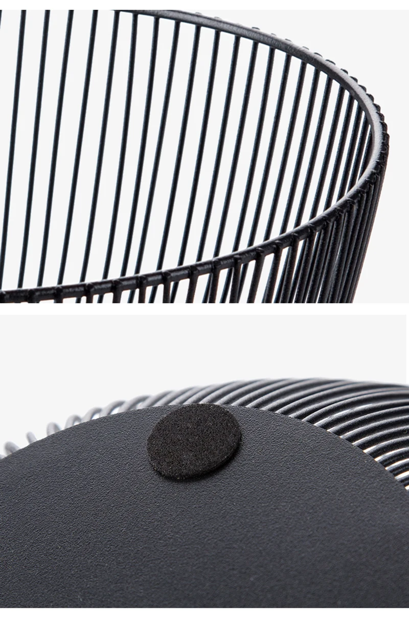 Home Storage Basket Fruit Basket Wrought Iron Hollow Desktop Snack Round Baskets Living Room Organizer Kitchen DecorationB11