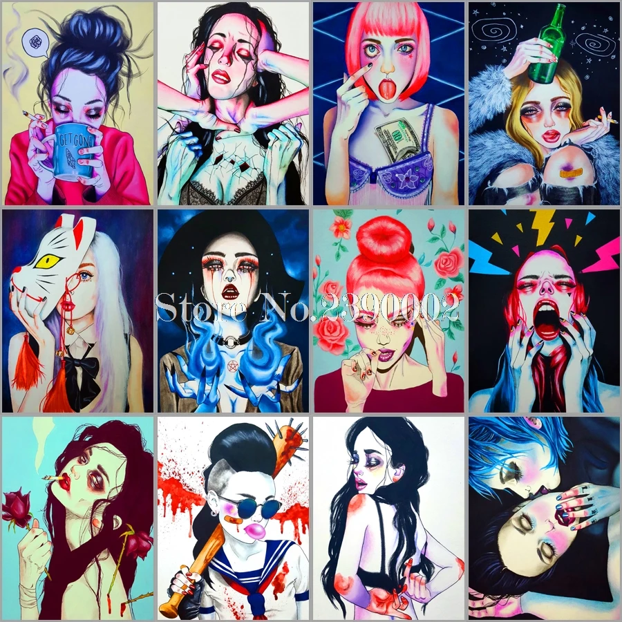 

Cartoon Girl Diamond Embroidery Beauty Lady Diamond Painting Cross Stitch Full Diamond Mosaic Decoration Gift Princess Graffiti