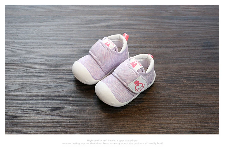 Kalupao Unisex Baby Shoe Cotton Fabric First Walker Shoes Anti-Slippery Soft Tpr Hook & Loop Prewalker Sneakers Baby Casual Shoe (14)