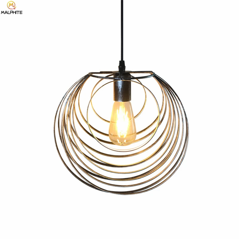 

Modern Iron Cage Pendant Lamp Nordic Bar Cafe Hanging Industrial Decor Pendant Light Simple Indoor Lighting Hanlamp Luminaria