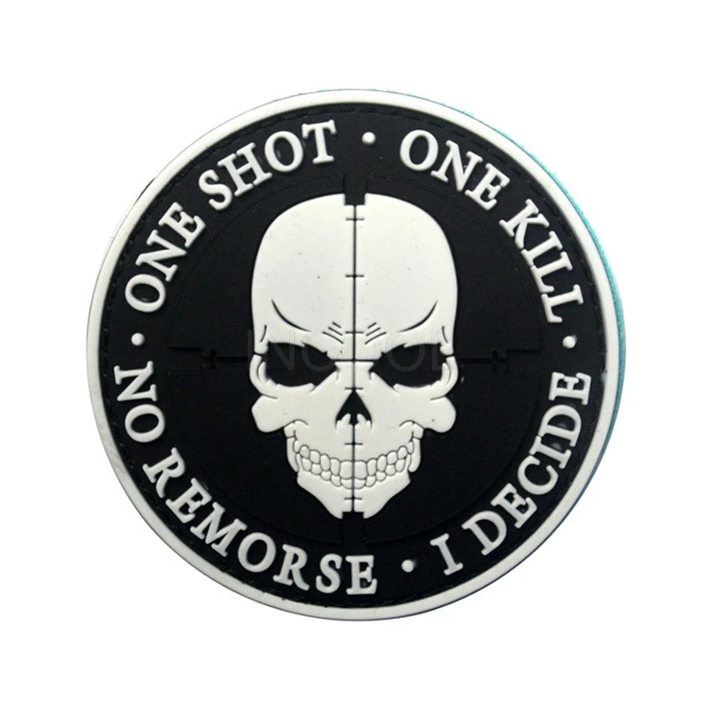 

3D PVC Patch Skull Morale Patch Tactical Emblem Badges Hook Rubber Patches For Jackets Jeans Backpack