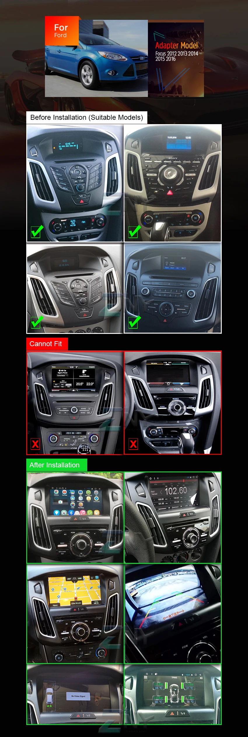 Best Android 9.0 Car DVD Auto Radio For Focus 2011-2017 GPS Navigation FM RDS WIFI Multimedia Audio Video Stereo 4+32GB Gift Camera 1