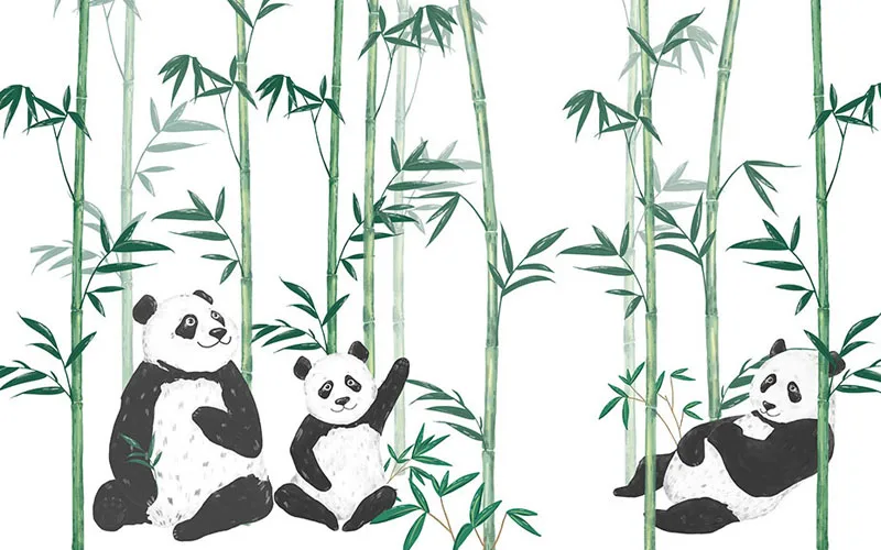 Hand Malen Chinesischen Nette Panda Bambus 3d Cartoon Wandbilder Wallpaper Fur Kind Baby Zimmer 3d Wandbild 3d Cartoon Wand Papier Wallpapers Aliexpress