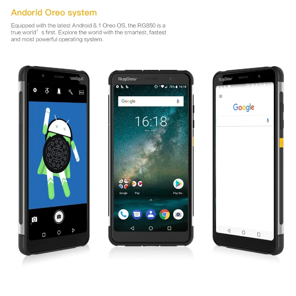 RugGear RG850 Android 8 1 прочный смартфон разблокирована Водонепроницаемость 5 99 &quot(18:9) 4G LTE