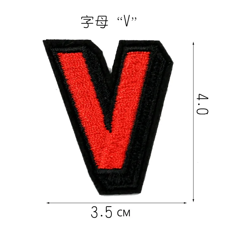 JOD имя патч на одежду наклейки буквы железные нашивки для одежды Железная аппликация Ткань буквы Вышитые аппликации накладки - Цвет: V