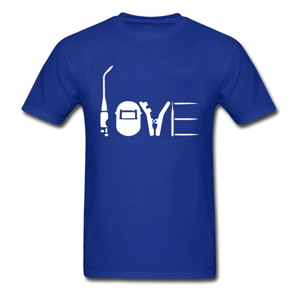 LOVE-WELDING T-shirts for Men cosie Summer Tops Shirts Short Sleeve 2018 New Fashion Design Tee Shirts Crewneck 100% Cotton LOVE-WELDING blue