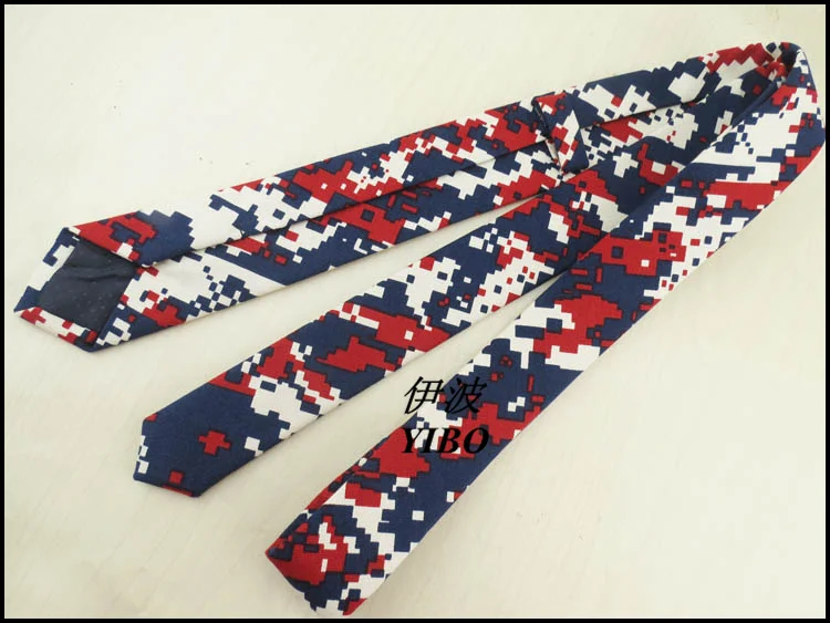 Темно-синий, красный, белый три цвета акварельный геометрический дизайн высокого качества хан издание красивый мужской узкий галстук продукт