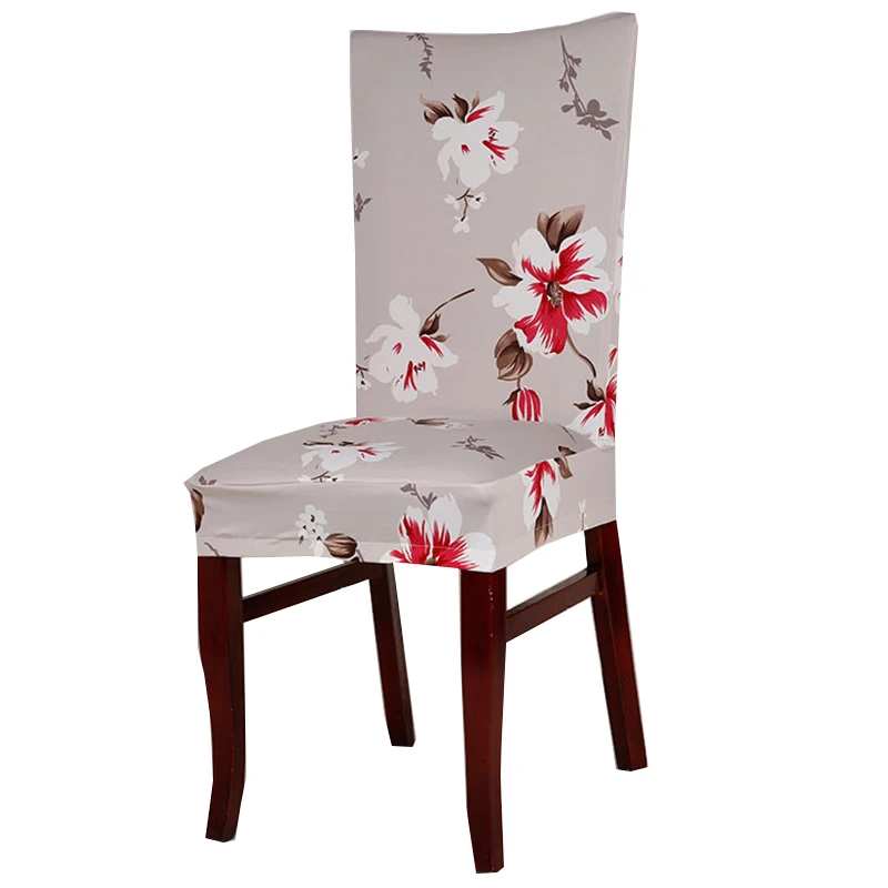 Растягивающийся защитный чехол для обеденного стула из спандекса с цветочным принтом, Съемный Анти-грязный Чехол для стула для гостиничного банкета