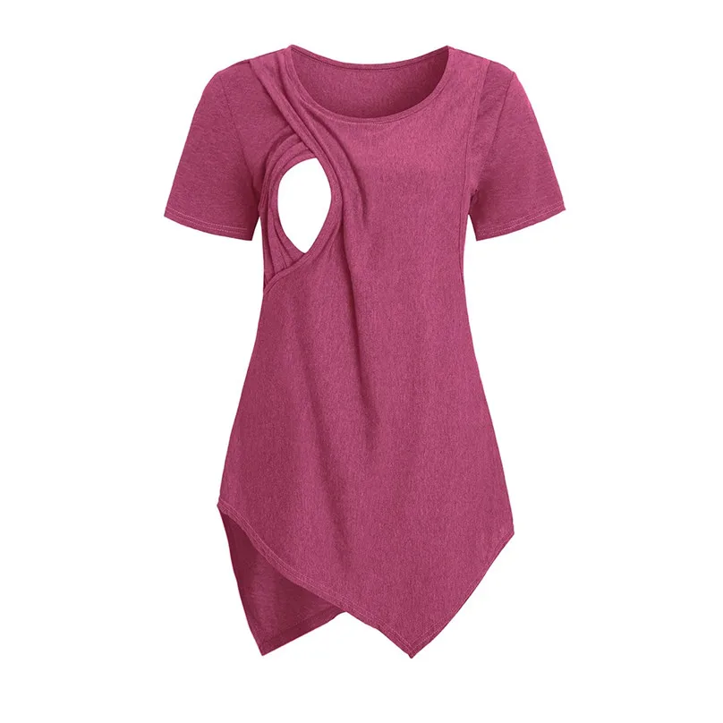

Summer Pregnant Women's T-shirts Nursing Clothes short Sleeved Tees Breastfeeding Breathable Maternity Clothings 4JJ