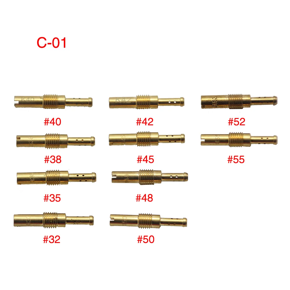 Alconstar-10 шт. основной струи медленный/Пилот струи для PWK Keihin OKO KOSO CVK PE Mikuni VM22 VM24 VM26 125cc карбюратор тиски инжекторы - Цвет: C-01