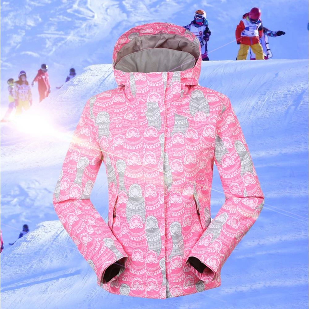 Gsou снежной погоды зимняя Лыжная куртка для девочек Дети Водонепроницаемый теплые Сноубординг Лыжная куртка для сноубординга открытый Лыжный спорт, одежда для снежной погоды