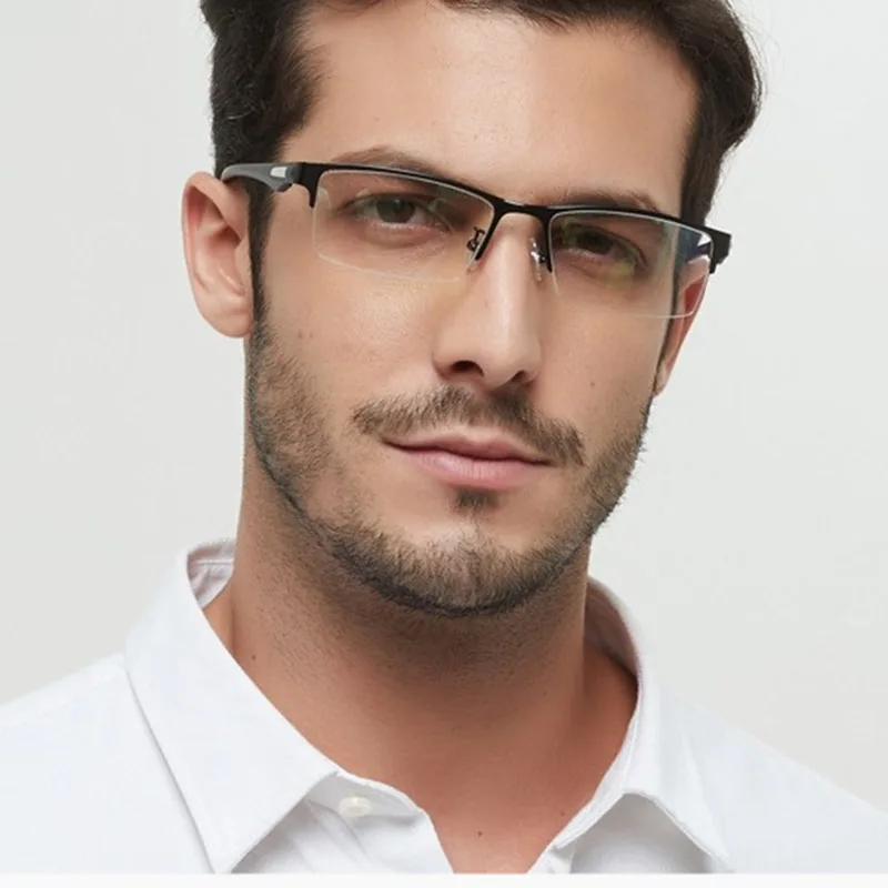 Nuevo Sol fotocrómico miopía gafas opticas hombres estudiante miopía acabado gafas graduadas Marco de gafas medio borde-1,0-4,0 - 2