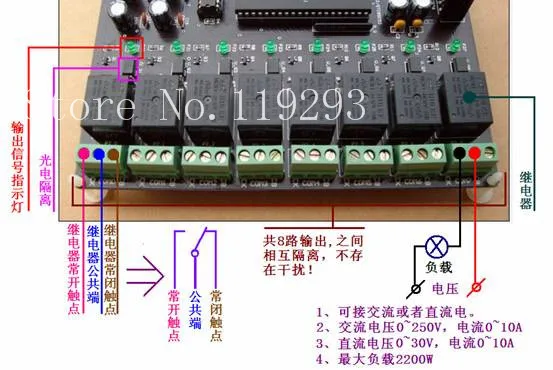 

[SA]12V/24V Power PC PC serial communication control programmable relay output module 8 eight--5pcs/lot