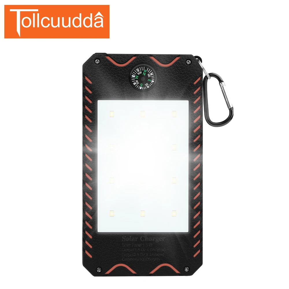 bilder für Tollcuudda Tragbare Solar Power Bank 10000 mah Für Sumsung Alle Handy Externes Power Wasserdicht 2 USB Mit Taschenlampe bilder für Tollcuudda Tragbare Solar Power Bank 10000 mah Für Sumsung Alle Handy Externes Power Wasserdicht 2 USB Mit Taschenlampe