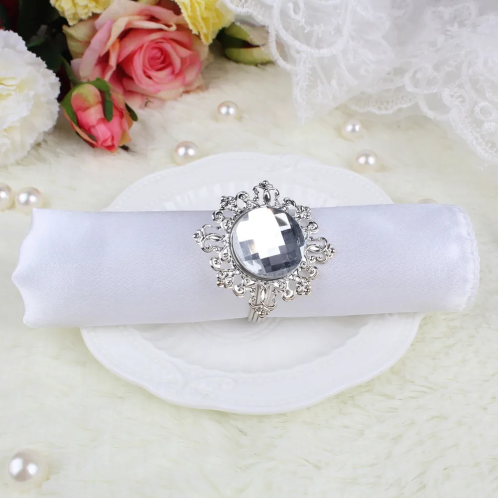 OurWarm 10 шт. кольца для салфеток для свадеб Алмазная акриловая салфетница Свадебные Принадлежности Декор для банкетного стола аксессуары