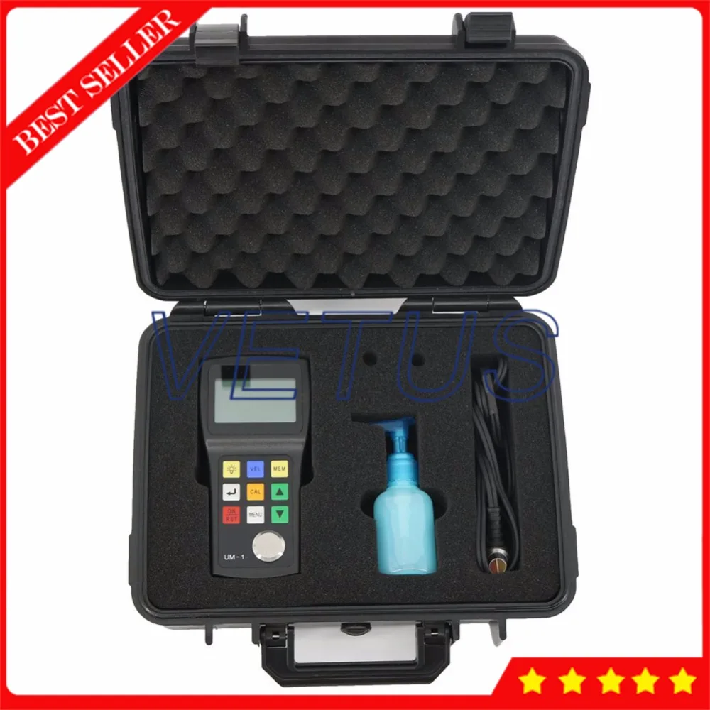 0.8mm 300mm Pulse Echo Mode Ultrasonic Thickness Gauge Meter with Metal