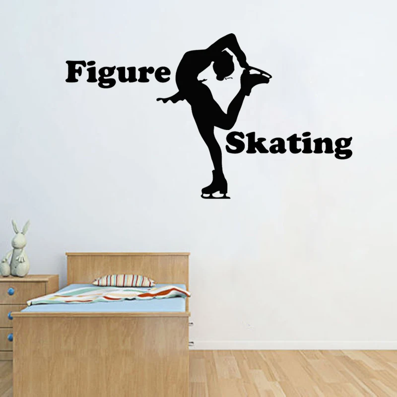 Figure Skating Wall Stickers for Skating Rink Gym Art Decoration Vinyl