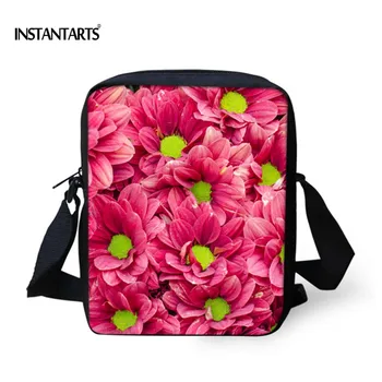 

INSTANTARTS 3D Floral Print Women Messenger Bags Famous Brand Travel Crossbody Bag for Ladies Casual Small Children Kids Handbag