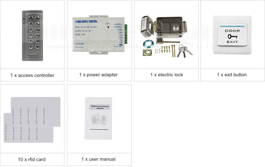 DIYSECUR K4 125 кГц RFID клавишная панель двери Система контроля доступа Полный комплект Set+ электрический замок+ Питание