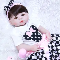 55 см полный Средства ухода за кожей силикона Reborn Baby Doll Игрушечные лошадки реалистичные детские-Reborn принцессы куклы детского дня рождения