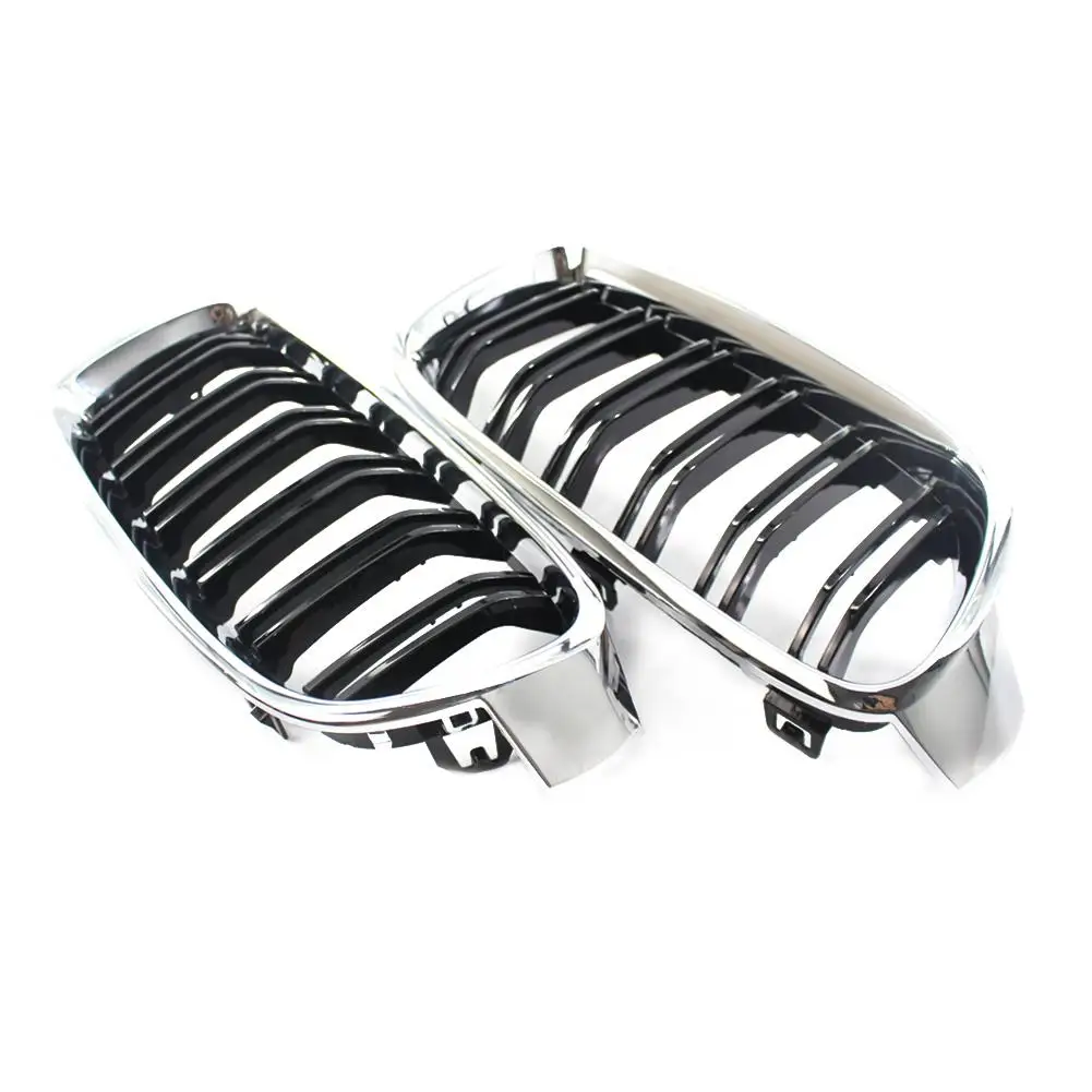 

Car accessories ABS stripe Semi-Plated Frame Bright Black Intake Double Wire Grille Mesh for BMW F30 2012-2018 Years