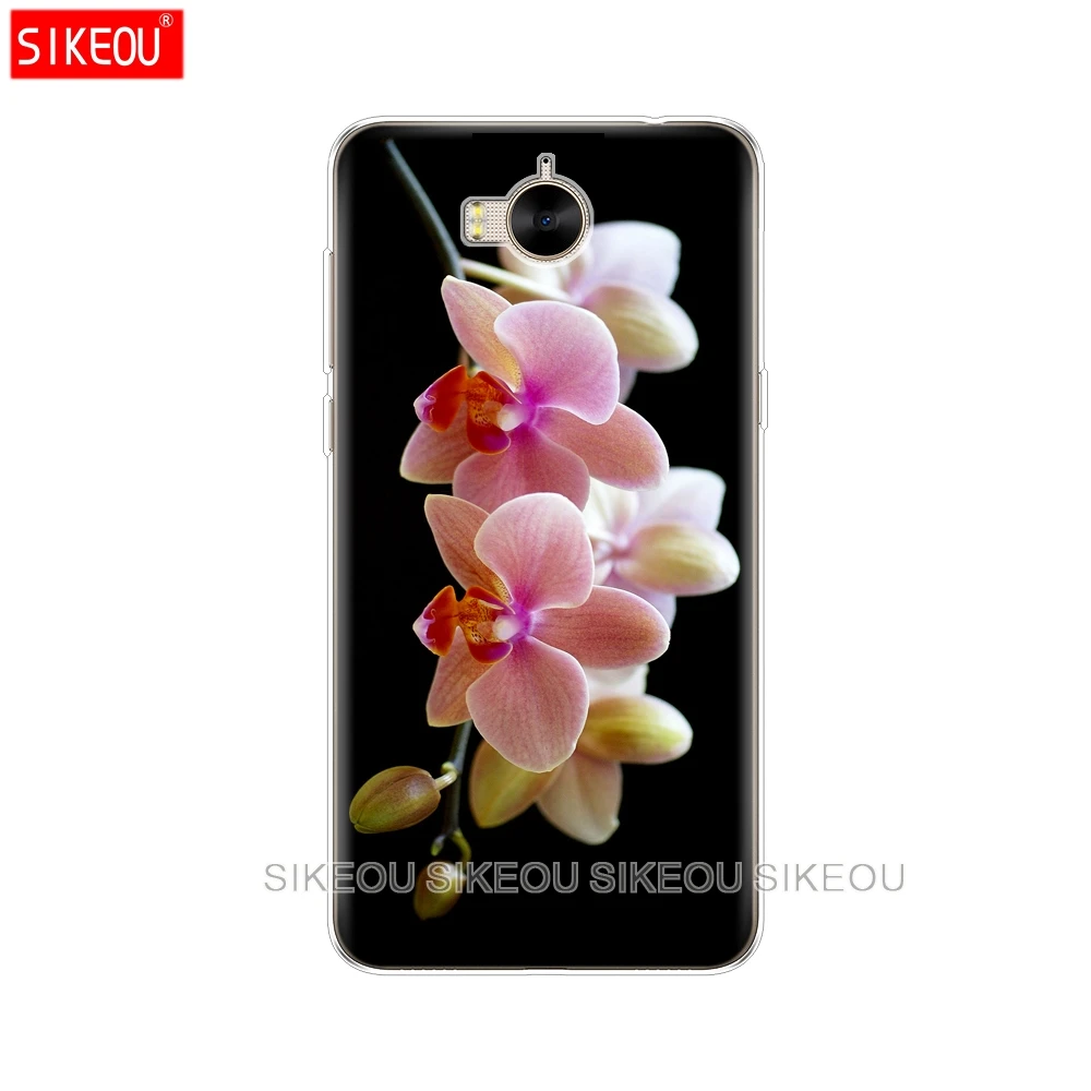 Силиконовый чехол для телефона huawei Y3 Y6 Y5 2 II 2017 nova 3e 2s LITE plus с цветами