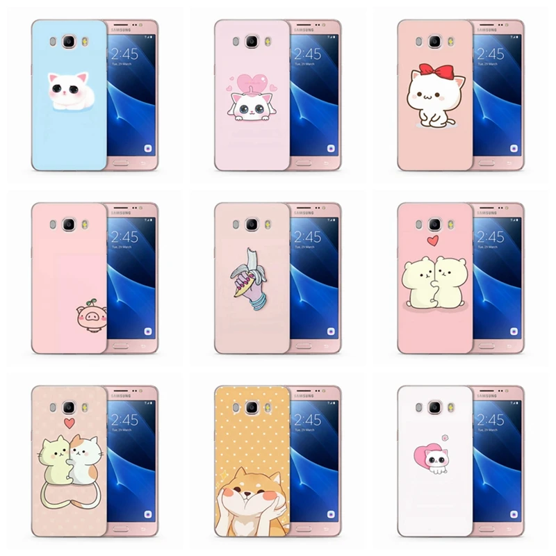 TPU чехол для Samsung Galaxy S7 edge S9 Plus A3 A5 2016 2017 prime J1 J2 J3 J5 J7 цветной мягкий кошки Fundas C195 |