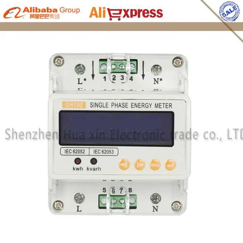 Single phase Guide Rail LED Digital Energy meter Electricity meter kwh ...