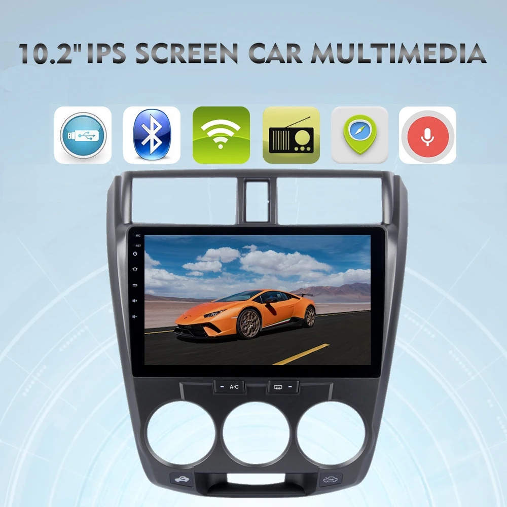 Discount 1din Android 8.0 Car Multimedia for Honda City Navigation 2010 2011 2012 10.2" IPS Touch Screen Auto Stereo Support GPS WIFI RDS 1