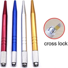 20 шт. ручная Перманентная ручка для татуажа для бровей Caneta микроблейдинг tebori материал из нержавеющей стали замок-Pin устройство