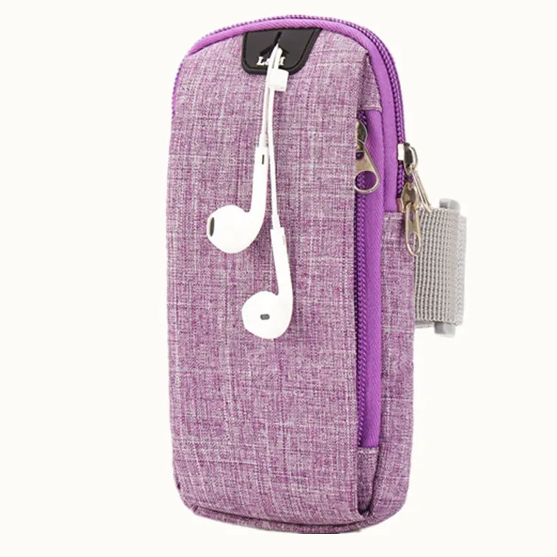 Рука бросился 5,5-6,2 дюймов Спорт на открытом воздухе фитнес/поясная сумка для бега наушники отверстие для бега тренажерный зал нарукавная повязка держатель для телефона - Цвет: Purple