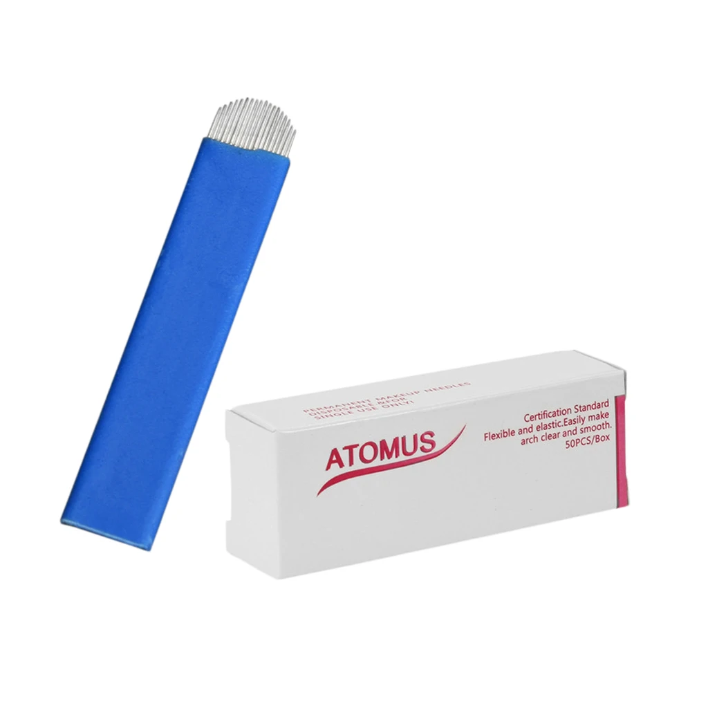 50pcs 18 Pins U Blade Disposable Permanent Makeup Tattoo Needle for Tattoo Pen Eyebrow Tattoo Machine