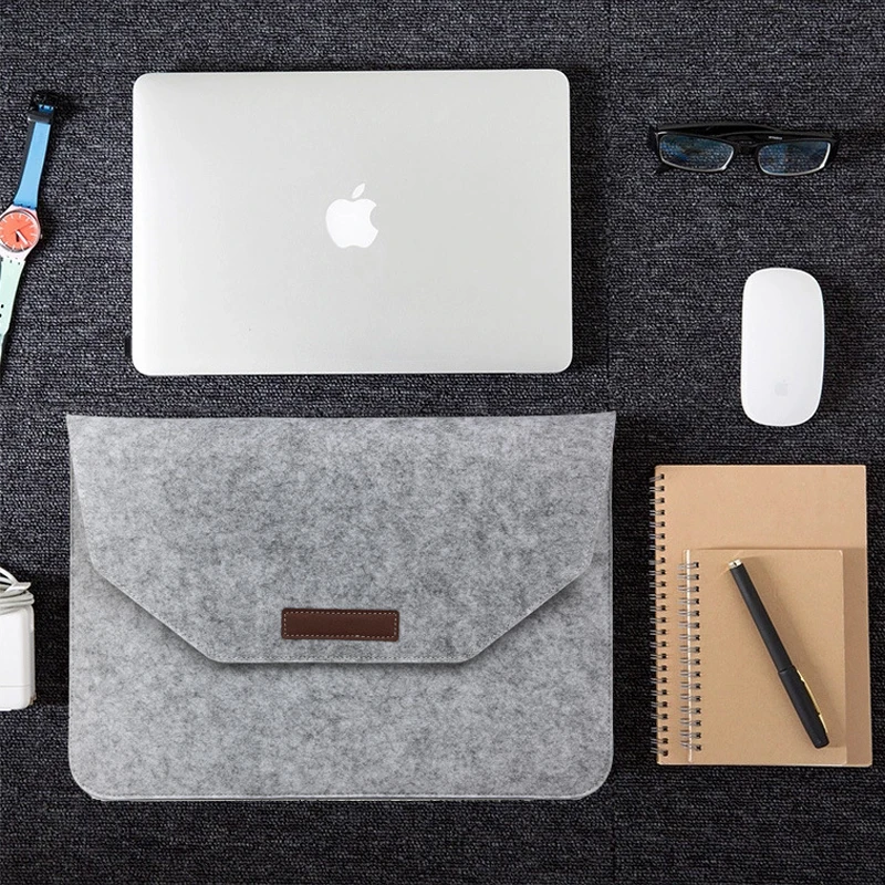 Luxury Wool Felt For Macbook Pro Retina 13 15 Sleeve Bag Notebook Flip