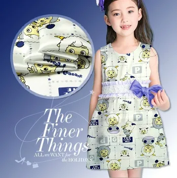 

114cm wide 16.5mm cartoon sheep print white silk crepe satin plain fabric for dress shirt clothes