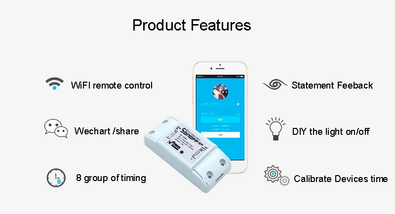 Sonoff RF 10A WiFi умный коммутатор с 433 МГц РЧ приемником модуль DIY Беспроводной Модуль Автоматизации умного дома комплект для Google Alexa