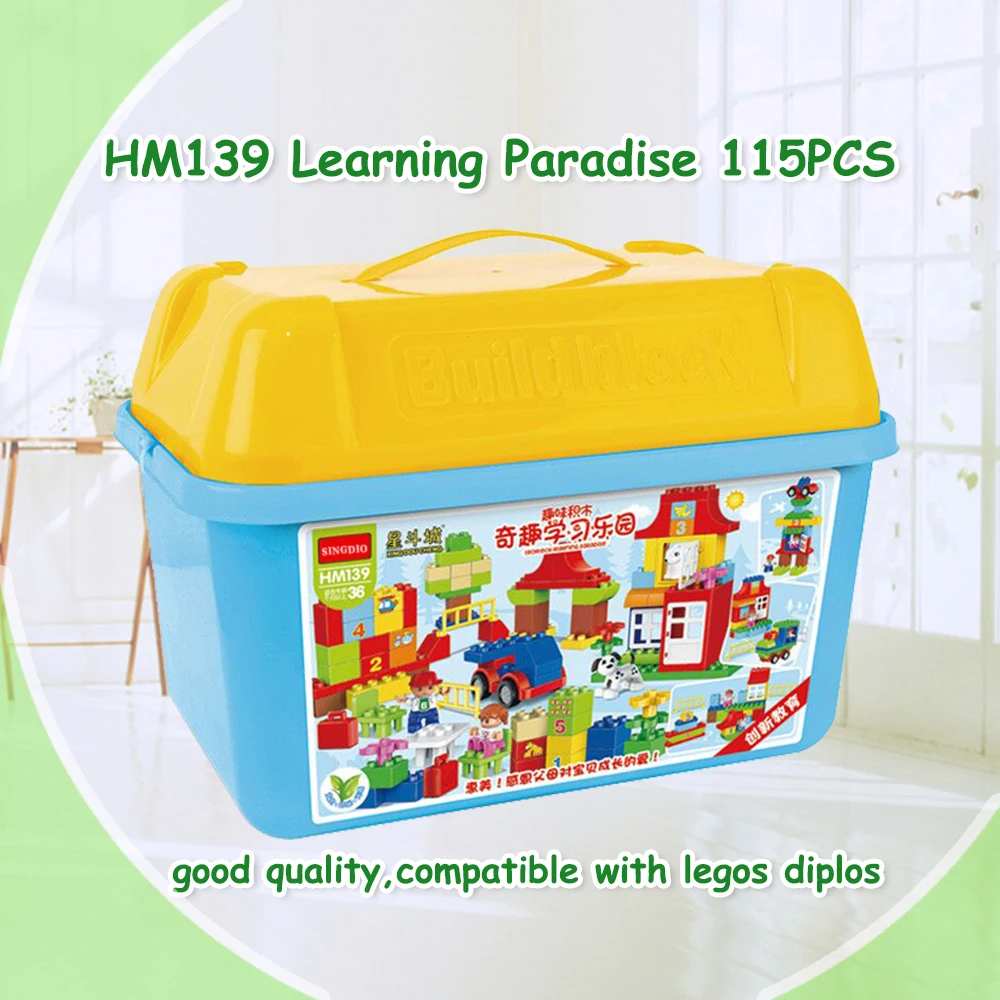 115pcs Quality Big Building Blocks paradise Self-locking Bricks Educational Toys Baby Toys Children Gift Compatible with Duplo baby-building-blocks : image 115pcs Quality Big Building Blocks paradise Self-locking Bricks Educational Toys Baby Toys Children Gift Compatible with Duplo baby-building-blocks