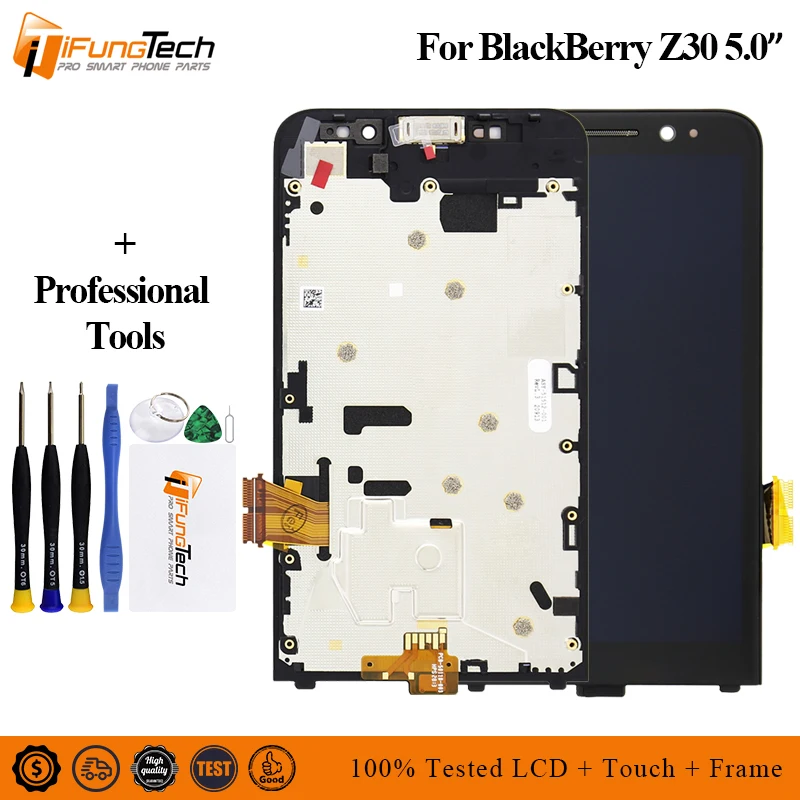 

for Blackberry Z30 LCD Display Touch Screen Digitizer Assembly with Frame Replacement