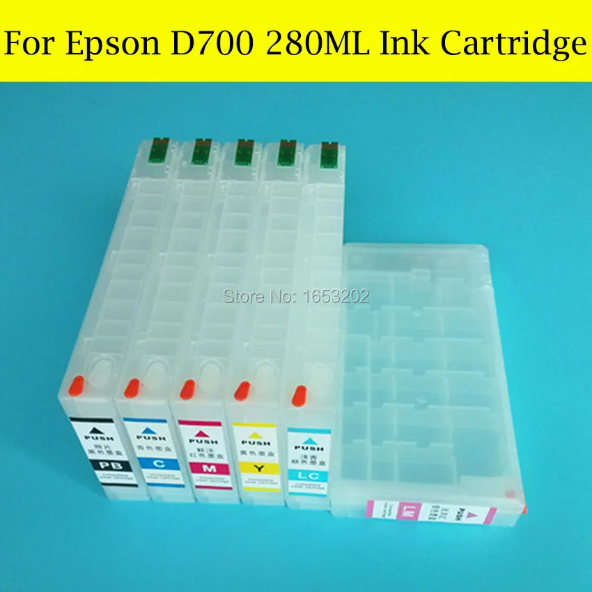 6 Kleur/Set Lege Hervulbare Inktpatronen Met Een Keer Chip Voor EPSON D700 Printer 6 Kleur/Set Lege Hervulbare Inktpatronen Met Een Keer Chip Voor EPSON D700 Printer