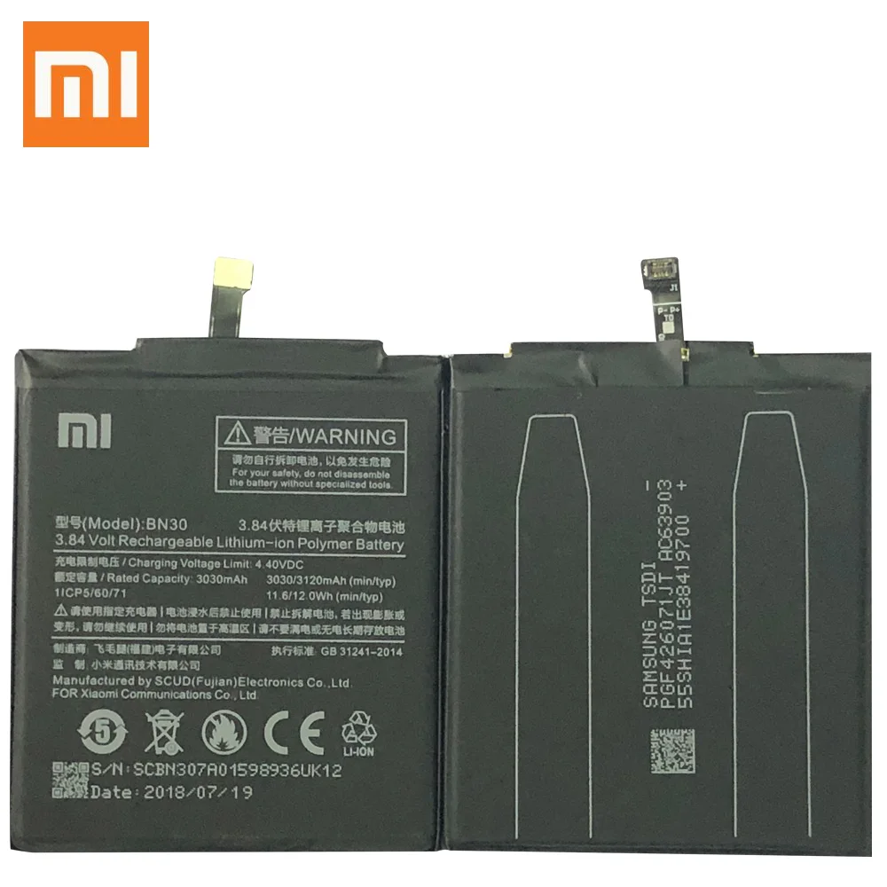 Xiao mi сменный аккумулятор BN30 для Xiaomi mi Redrice Hong mi Red mi 4A подлинный аккумулятор для телефона 3120 мАч