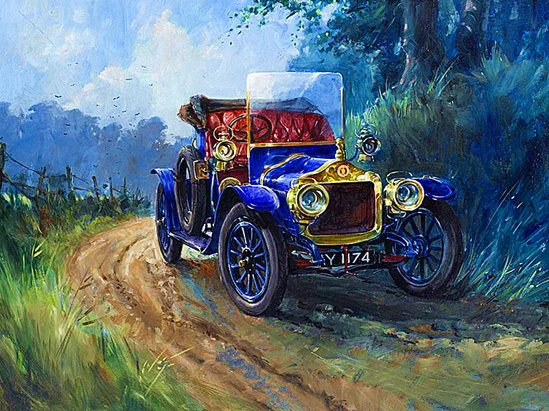 30X40 см (12 &quotX 16&quot) окраины классический автомобильный транспорт полный дрель
