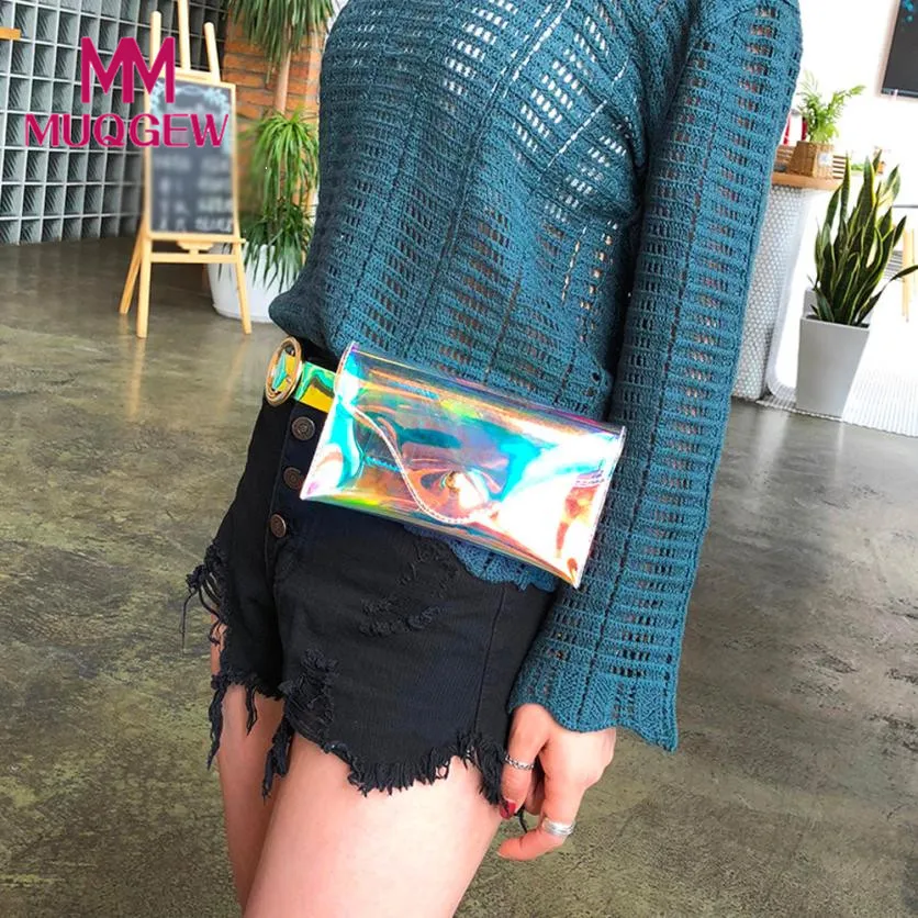 

Waist Packs Womens Waist Bag PVC Chest Fanny Pack Bolosa Waist Bag Ladies Women Travel Phone Bag Belt Pouch Functional Bags