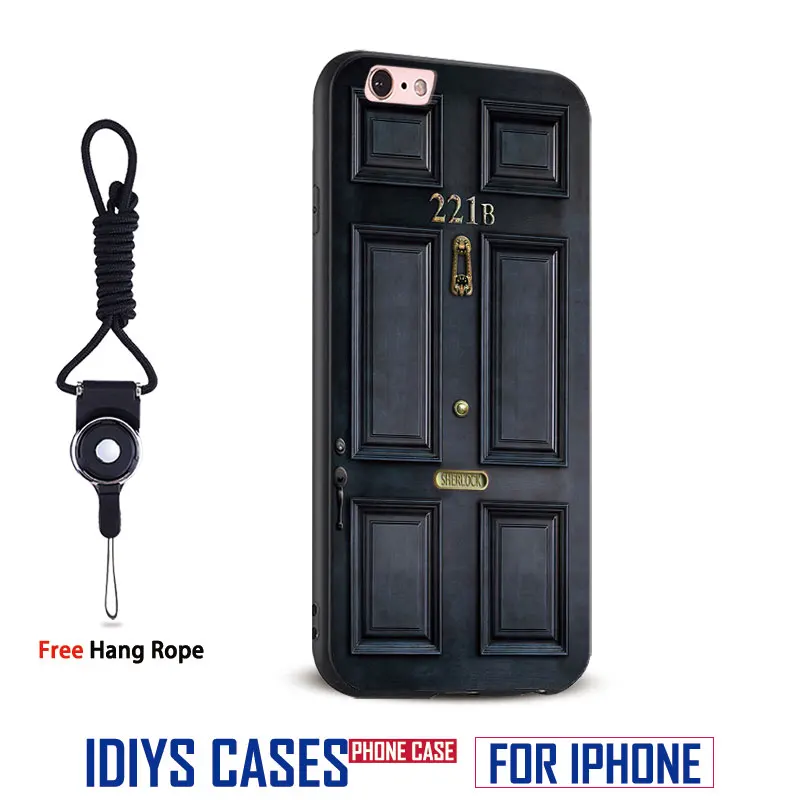 

Sherlock 221B Cool Amazing Coque With Hang Rope Soft Silicone Phone Case Cover Shell Bag For Apple iPhone 5 SE 5S 6 6S 7 PLUS