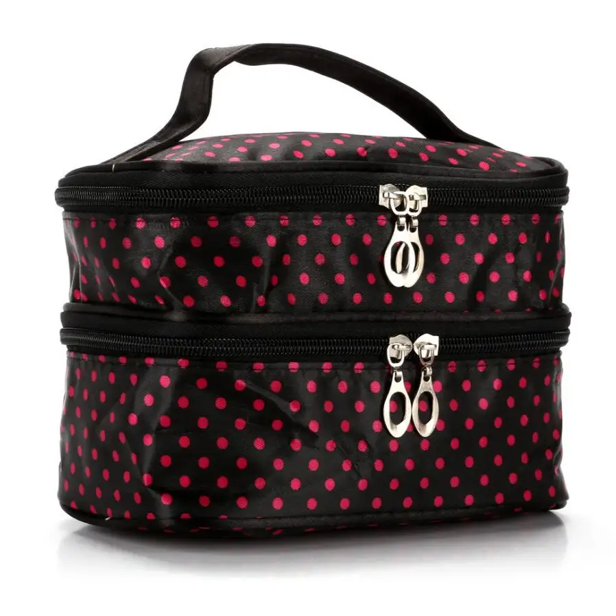 Wavelet dot handbag double dot makeup bag