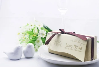 

Wedding party favor gifts, love birds ceramic salt & pepper shaker,1lot=50box=50 sets=100pcs,Express shipping