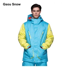 Gsou зимняя мужская водостойкая лыжная куртка для горных сноубордов ветрозащитная красочная зимняя альпинистская спортивная куртка Верхняя теплая
