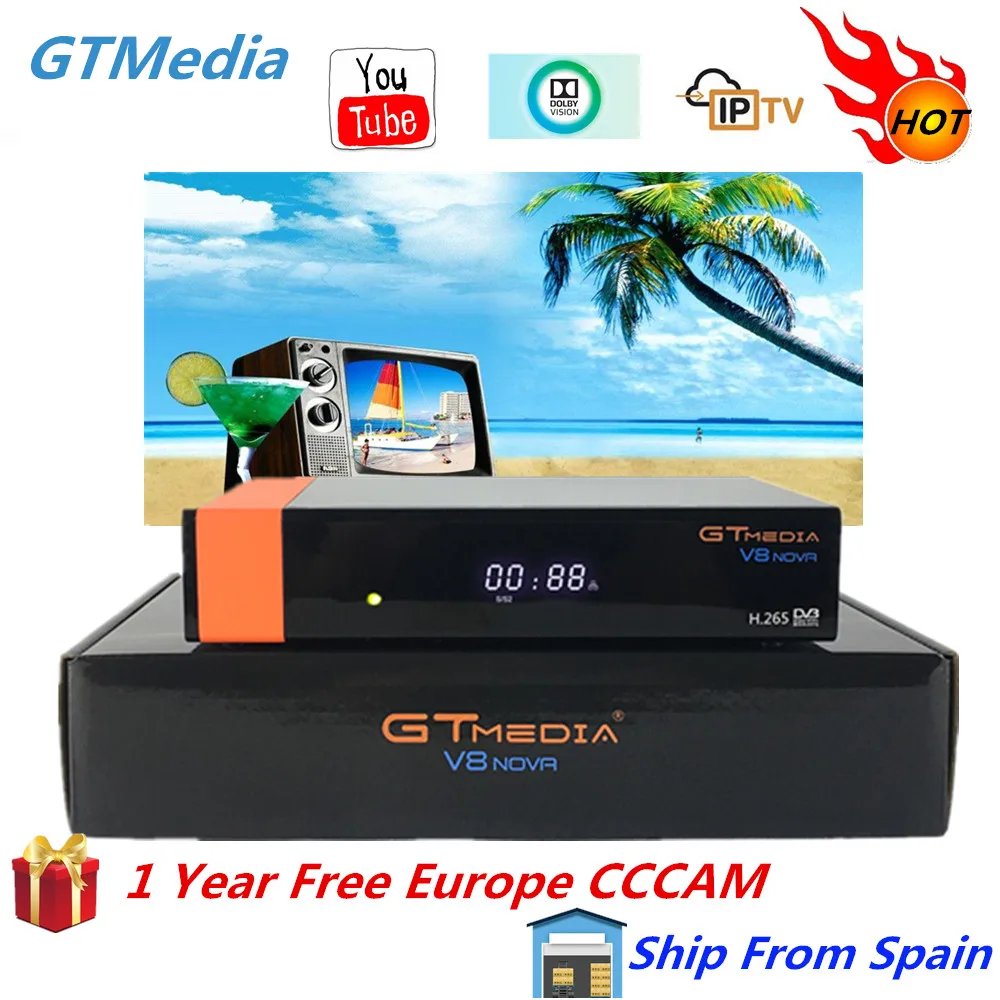 

Gtmedia V8 Nova Satellite Receiver built-in WIFI power freesat v8 super DVB-S2 Suppport 1 Year Cccam Cline as gift TV Box
